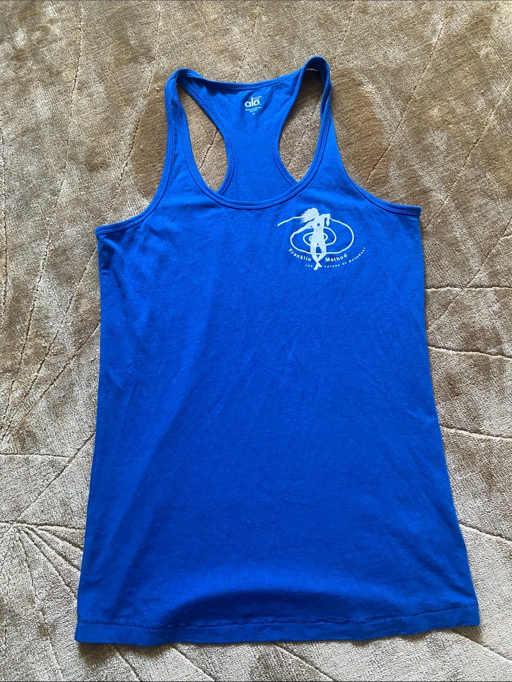 Retro ALO Yoga Royal Blue Racerback Tank Top